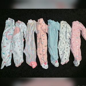 0-3 months baby girl sleep and play clothes